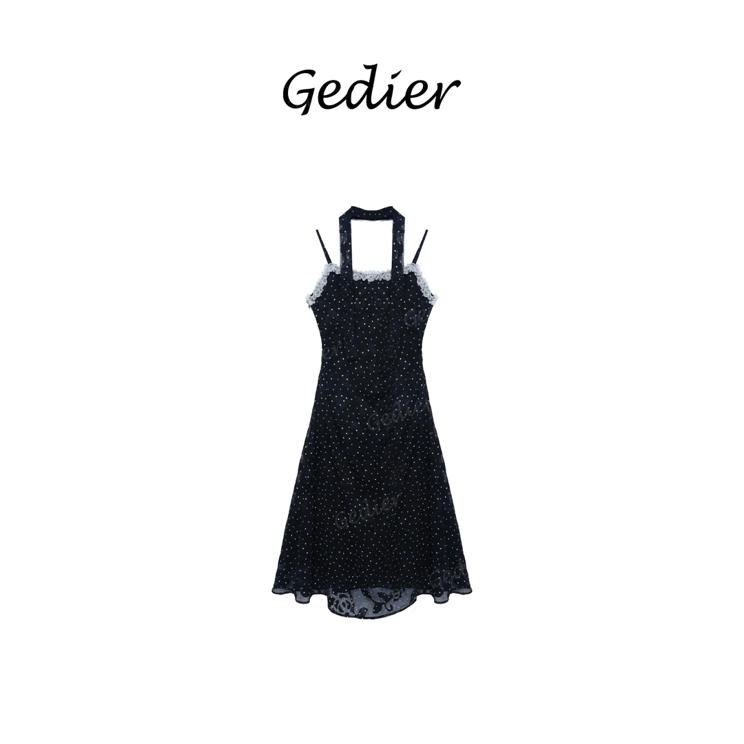 【歌蒂尔Gedier】 2025年春季欧若风舒适轻盈波点A字裙 LG510567Y