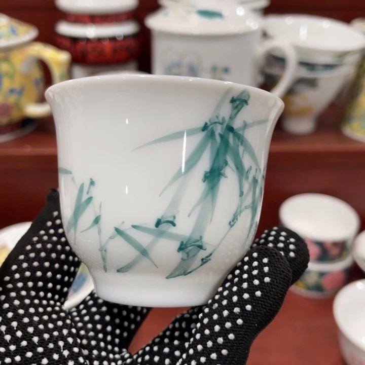 陶瓷醴陵手绘釉下五彩主人杯