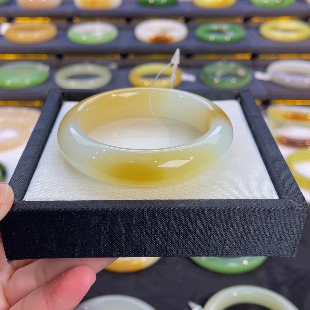 未镶嵌手镯和田玉-金糖蜜薯色 50➕