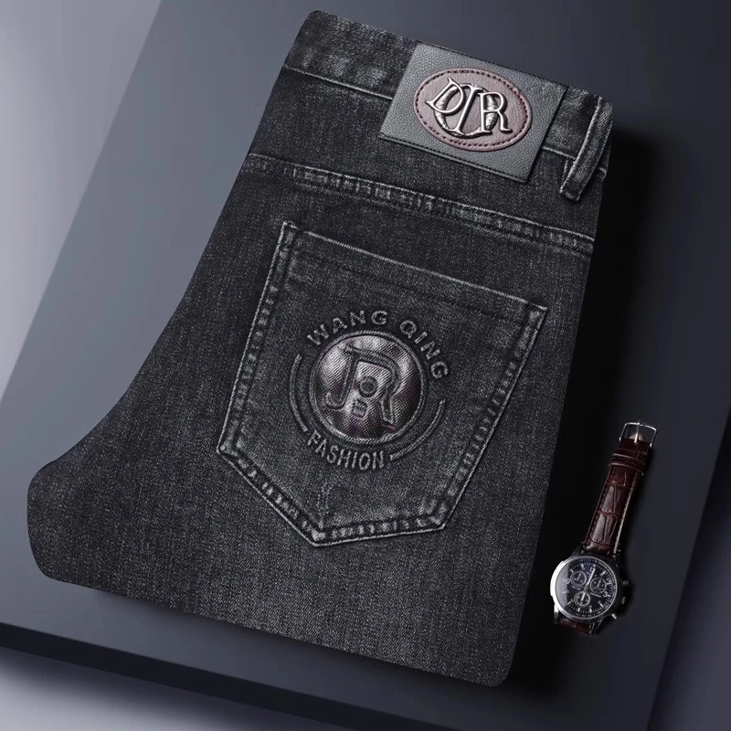 新款高端欧货牛仔裤男柔软秋冬厚款弹力修身小脚休闲潮牌春秋裤子