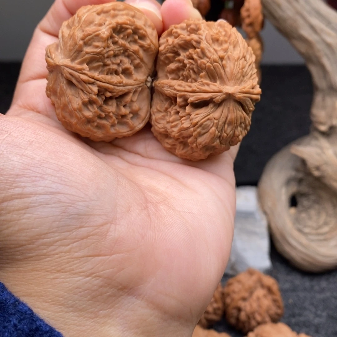 把件文玩核桃白狮子半壁江山