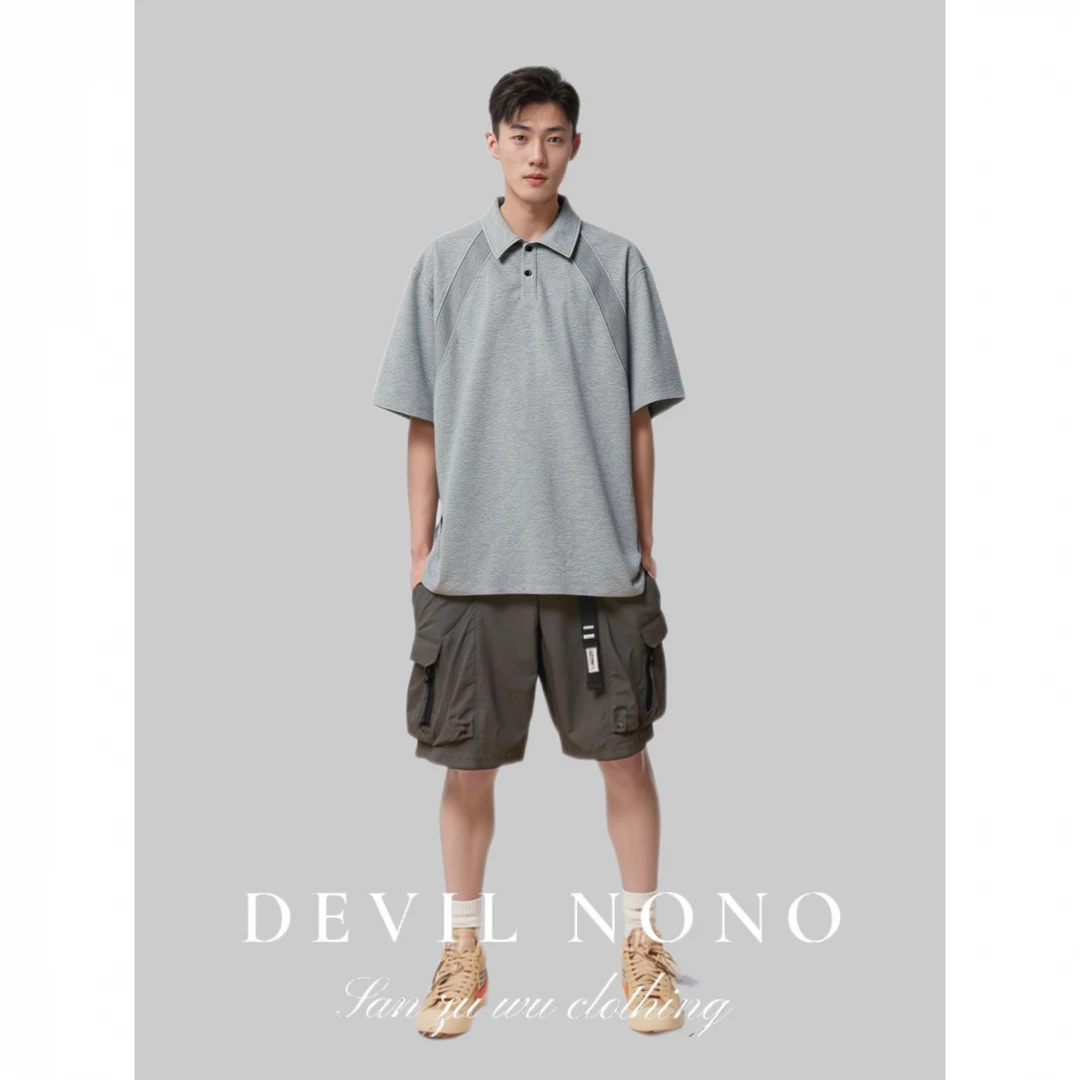 DEVIL NONO短袖免烫男士夏季美式复古商务休闲嘻哈休闲宽松Polo衫