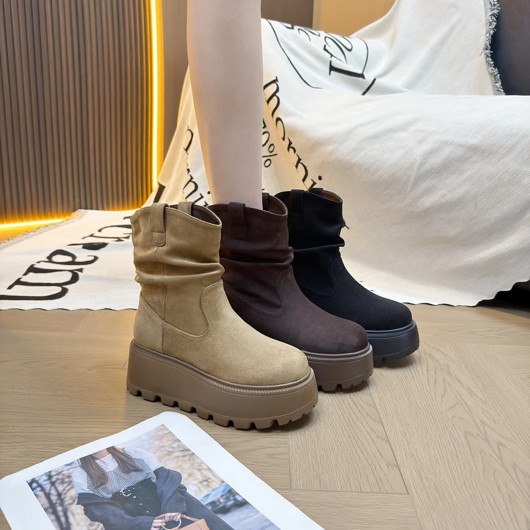 IG/IGD增高6CM秋季时尚百搭新款爆款明星同款复古风时尚短靴6800