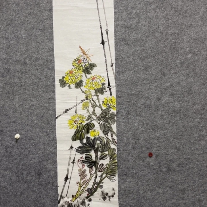 竖款大鱼书画艺术作品