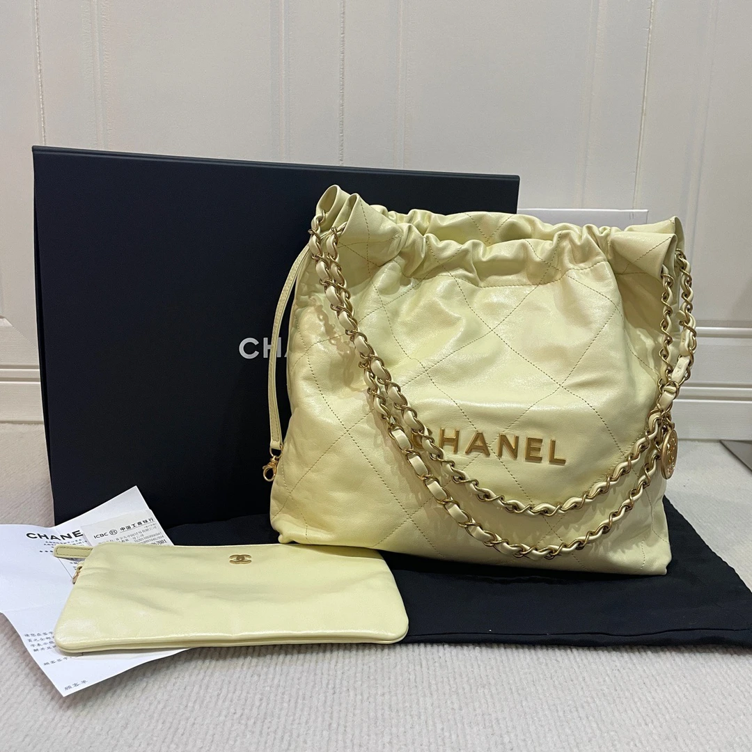 99新 Chanel/香奈儿 【蔡包紫】小鸡黄22bag小号