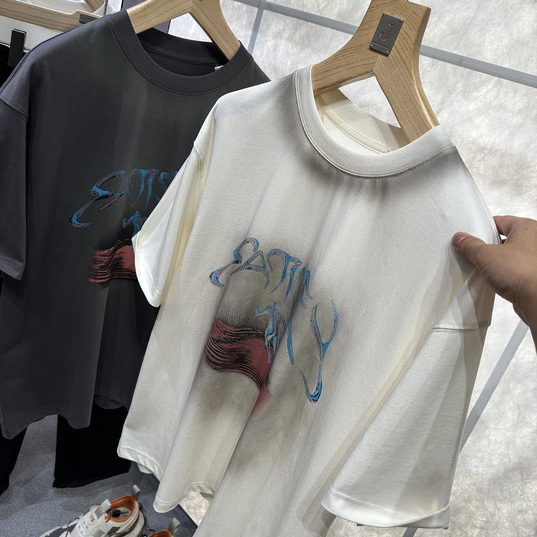 原创界一哥！杭州货！UUS【上序】晕染脏脏洗印花男士短袖T恤2522