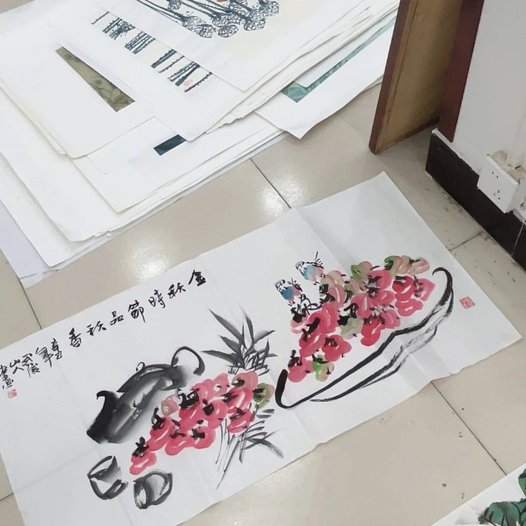 国画纯手绘山水花鸟