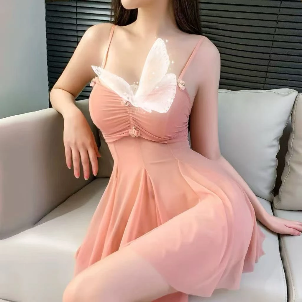 纯欲性感吊带软纱睡裙