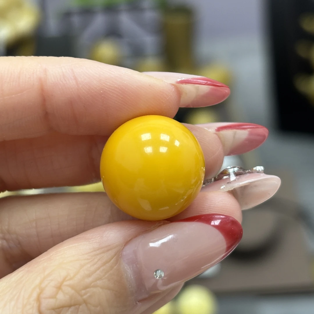 17.5mm小妖珠宝天然原矿琥珀蜜蜡