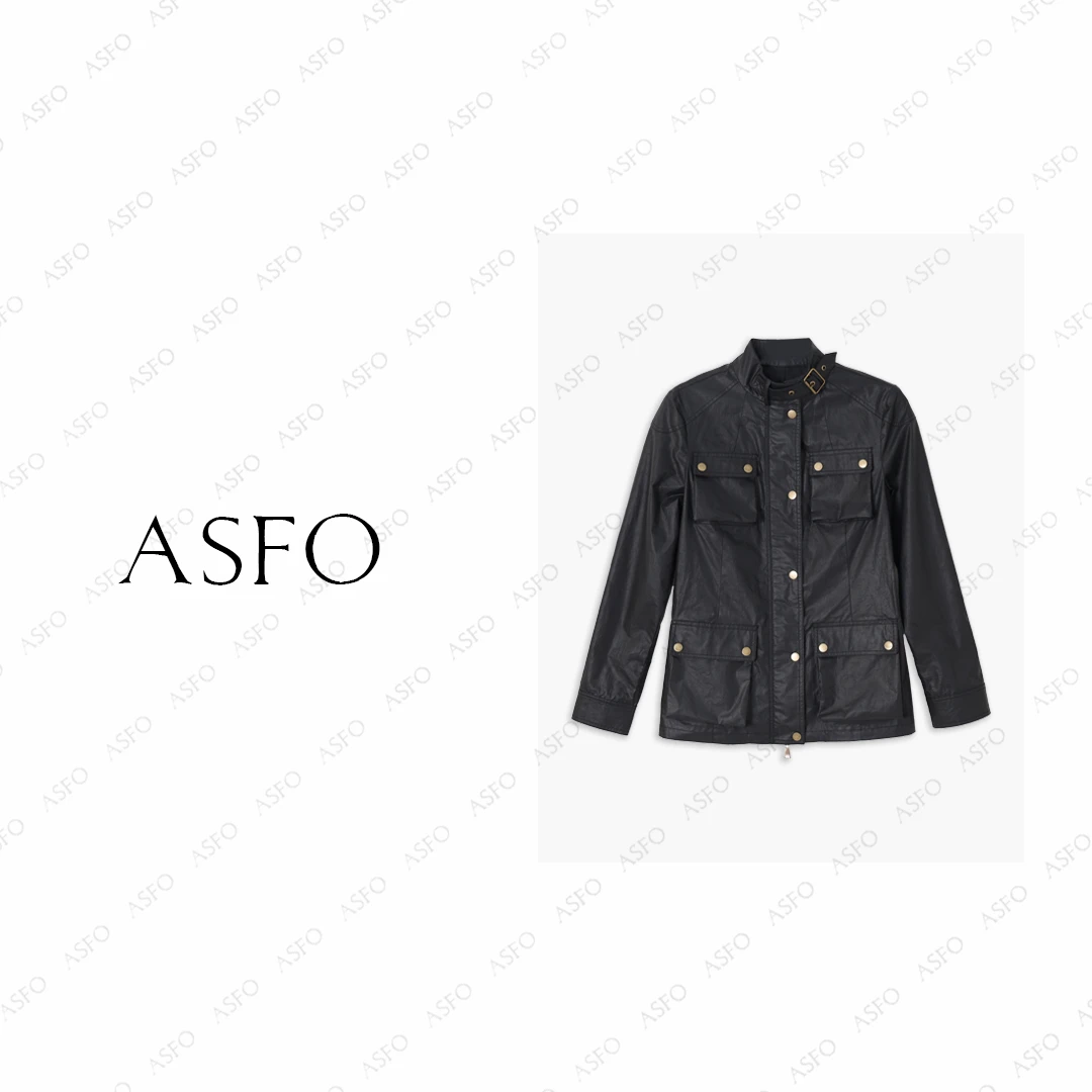 【AS女警长】25新复古英伦涂层工艺做旧防风收腰夹克AS25QFY03582