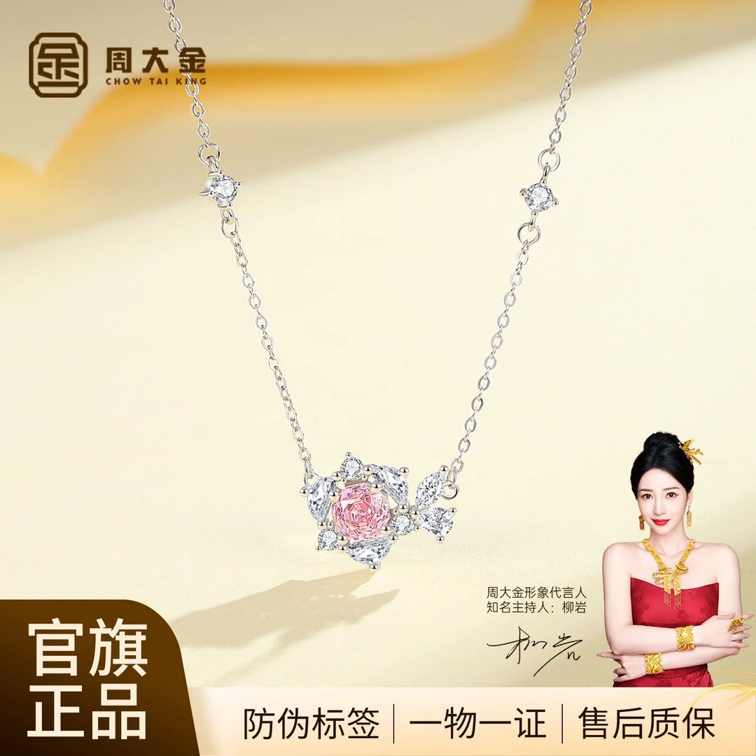 坠链均925银 玫瑰之约项链女纯银锁骨链气质轻奢生日礼物送女友