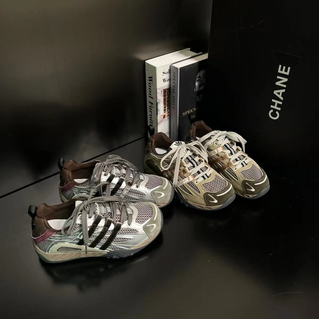 【迪家大咖】女鞋韩版复古老爹鞋女休闲百搭厚底运动德训鞋7123