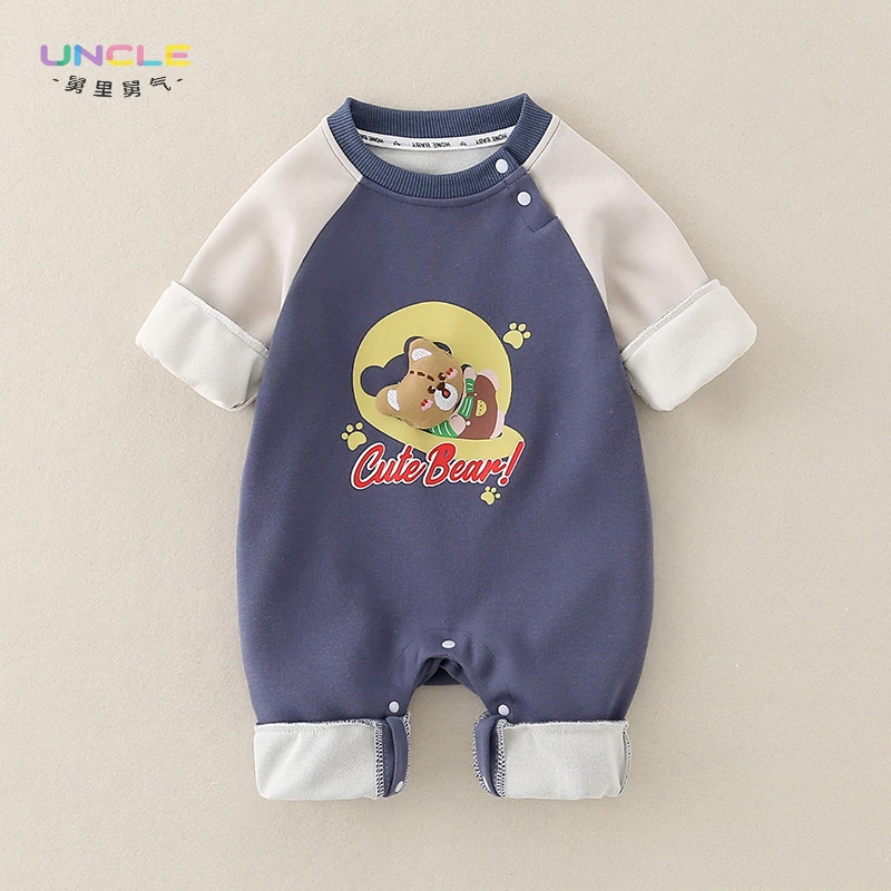 春秋婴儿衣服百搭宝宝哈衣儿连体外穿爬服宝宝潮款衣服