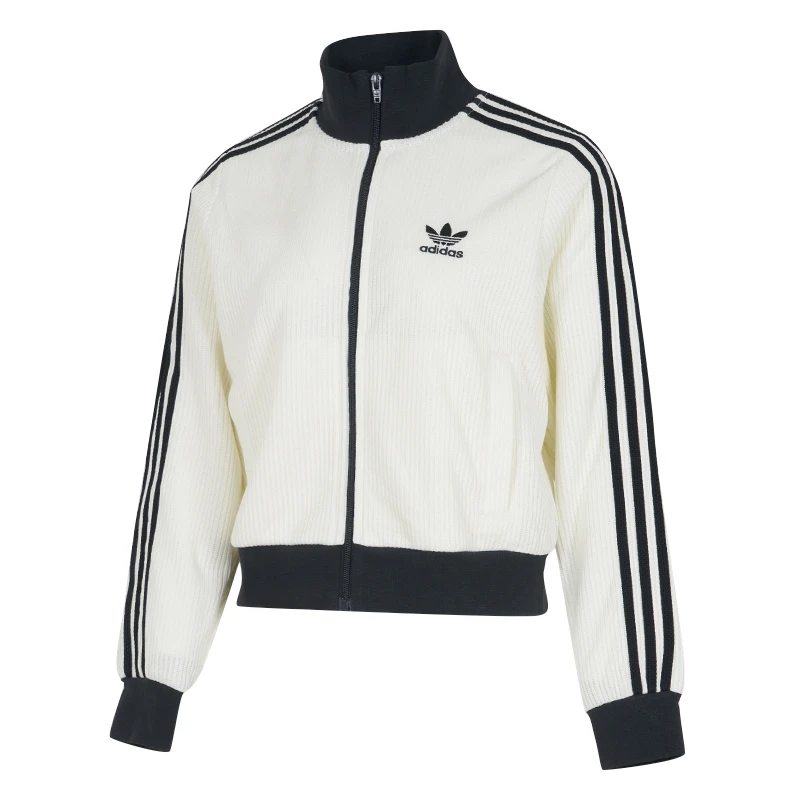 adidas阿迪达斯三叶草针织夹克女2025新款时尚运动立领外套流光风
