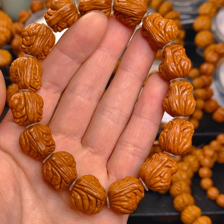 桃核手串龙纹花生14
