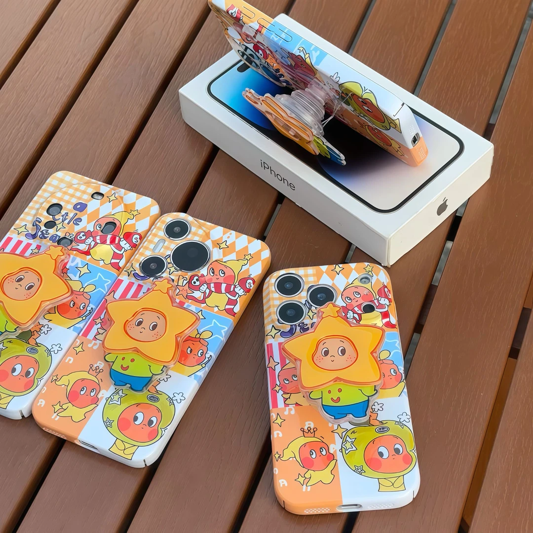 BANCA插画星星人支架适用苹果17/16手机壳华为P70oppo小米15vivo