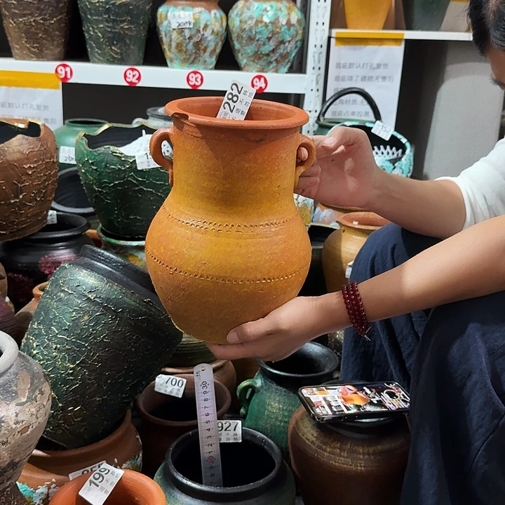 瑕疵黄色双耳282高度25口径14