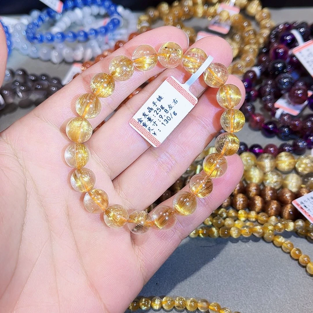 水晶手链未镶嵌金发晶手串