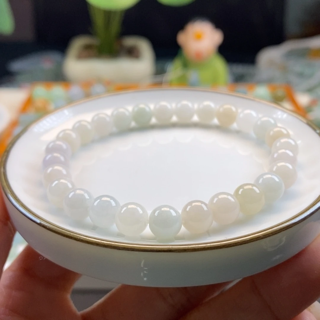 翡翠散珠天然翡翠手串6+