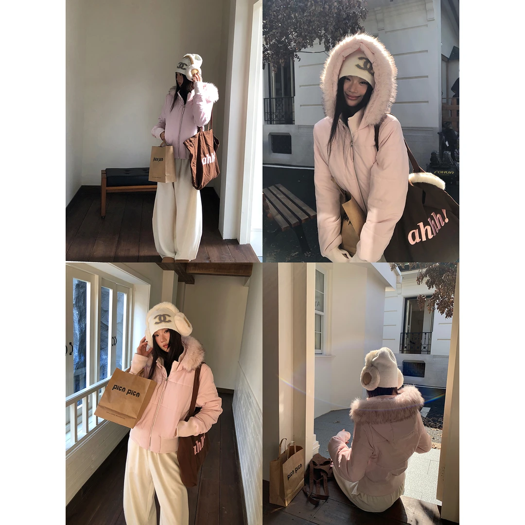 【粉童话】冬季韩系温柔气质甜美显瘦羽绒服254U4306