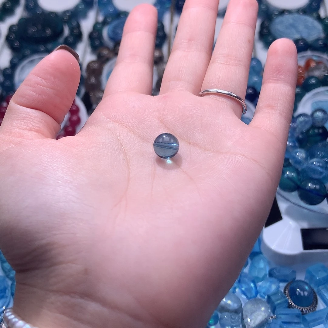 未镶嵌手串海蓝宝石超鬼蓝单珠8.3m