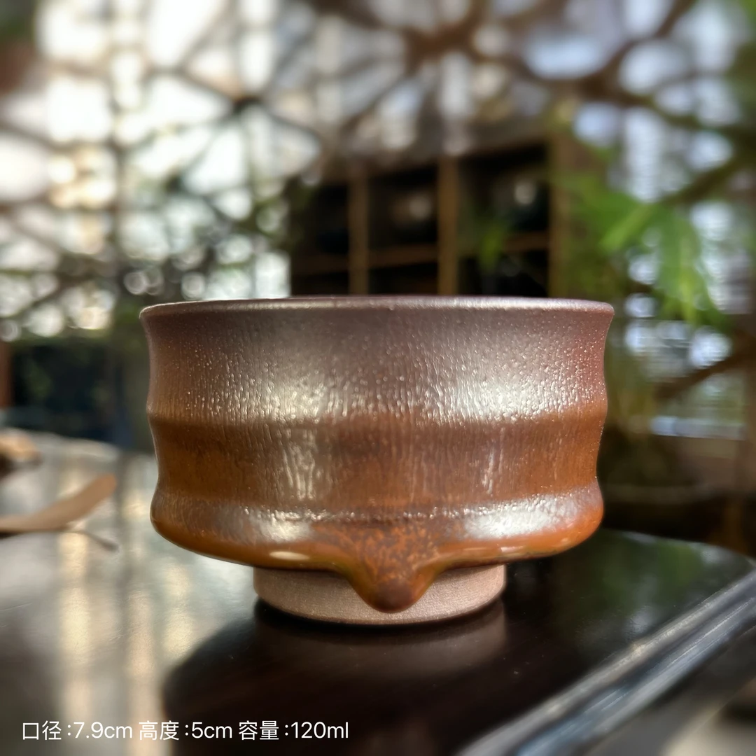 【乐盏堂】龙窑柴烧 非遗名家严柳忠手作 建窑建盏纯手工主人杯陶瓷