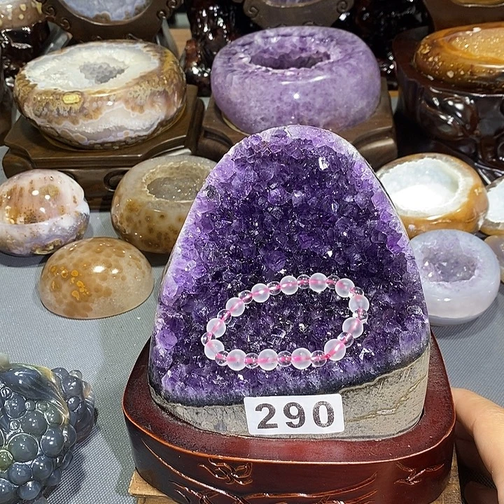 未镶嵌紫晶摆件紫晶镇