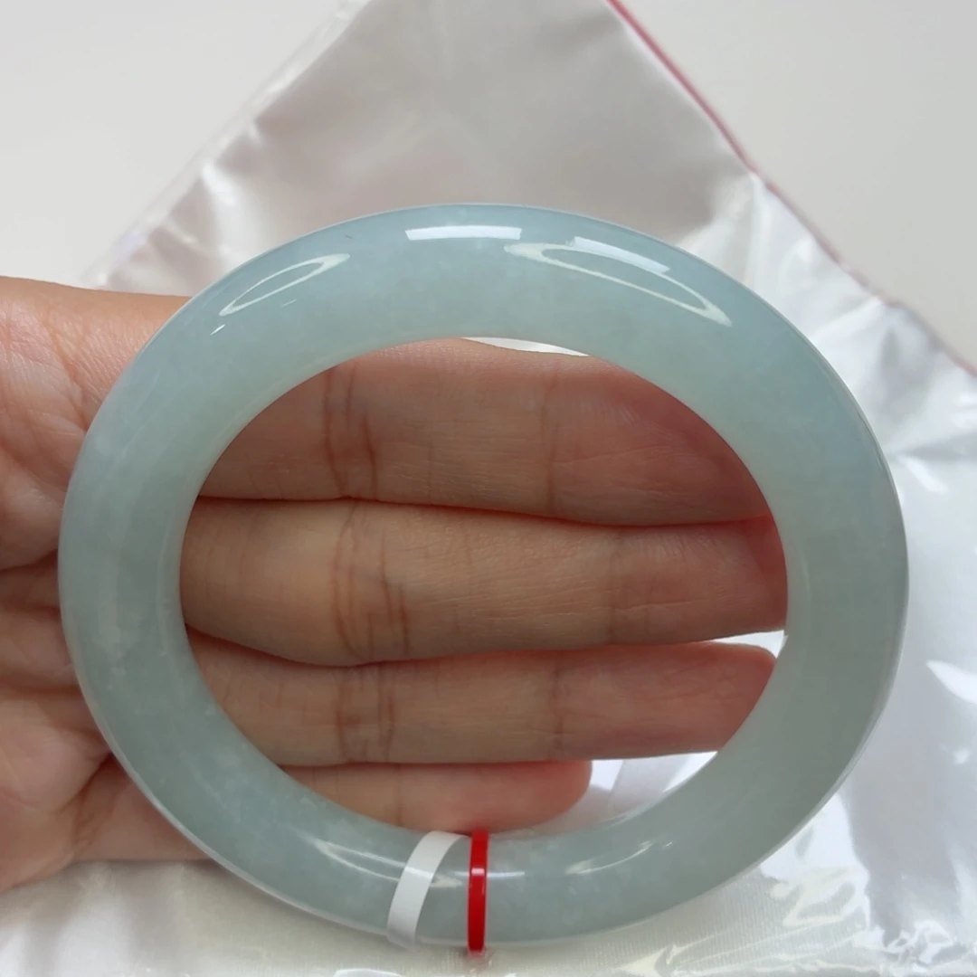 翡翠未镶嵌手镯老坑冰川蓝小胖圆012