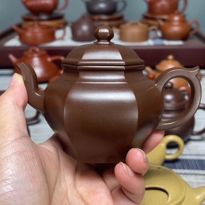 南***，茶壶紫砂全手工六方宫灯165cc