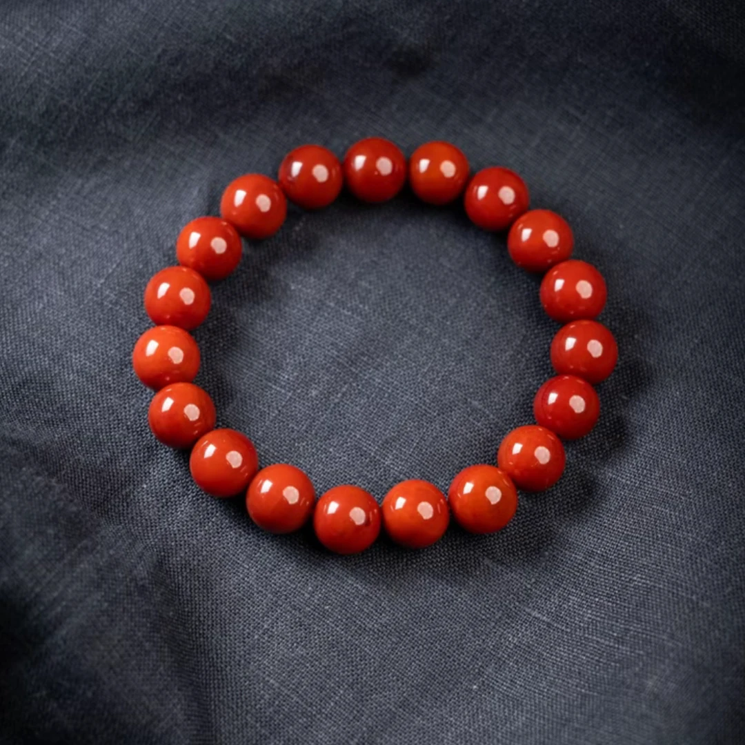掌柜家—- SC098精美满色满肉柿子红卡10毫米手串
