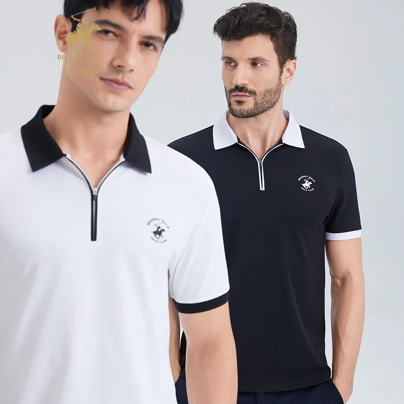 比华利保罗 2025春夏新款男士休闲短袖翻领简约Polo衫253213316