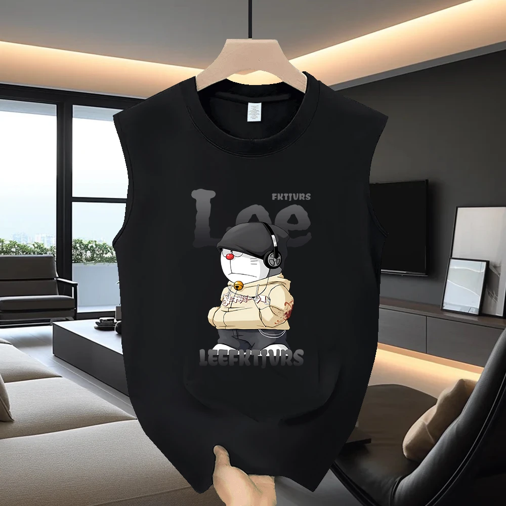 美式痞帅潮牌重磅纯棉背心男士夏季新款爆款时尚坎肩无袖t恤男装T