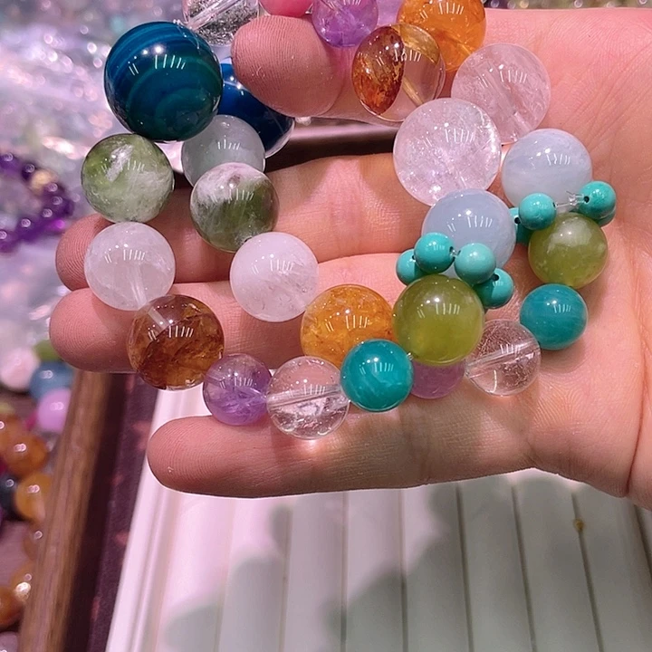 水晶手串未镶嵌星球多宝