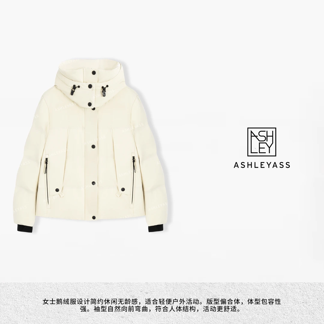 【ASHLEYASS】“告白”撞色绒感弹力针织口袋工艺羽绒服LSS241658W
