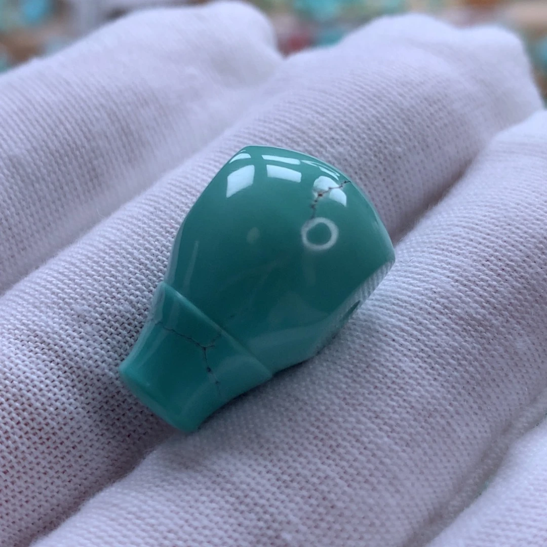 绿松石未镶嵌颈饰原矿绿松石三通