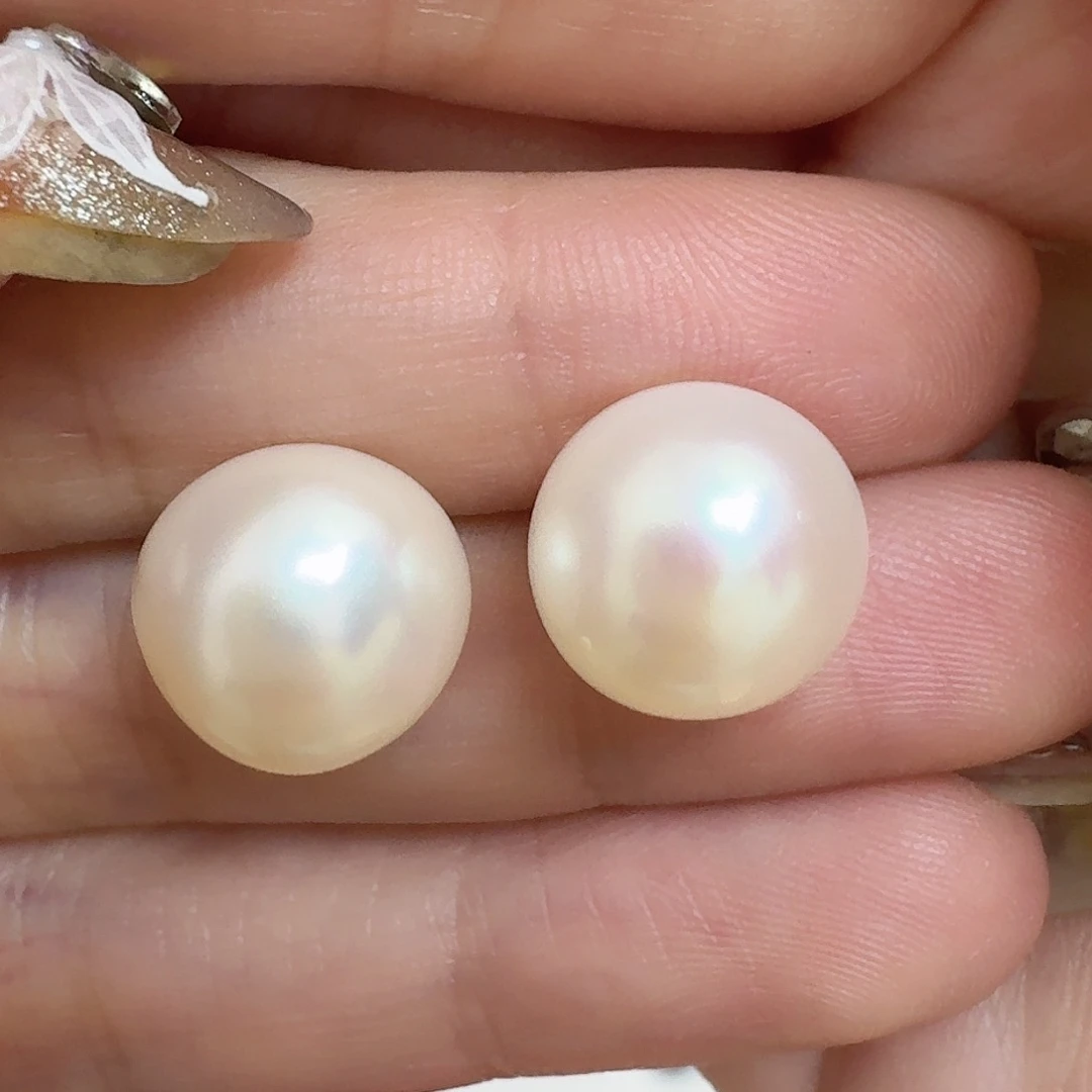 淡水珍珠耳饰银S925镶嵌丁****感