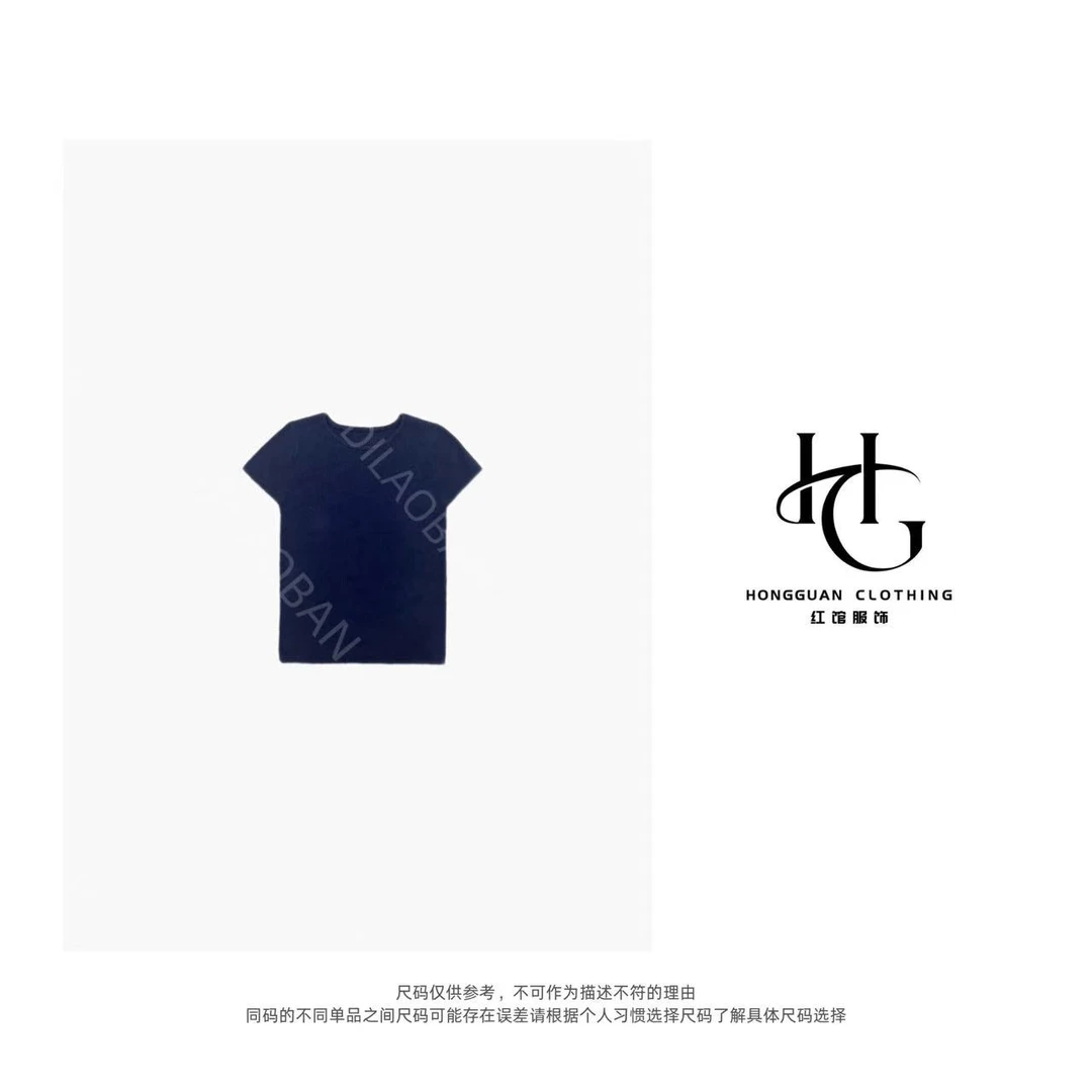 H·G【显瘦时光】3230  新款时尚气质显瘦百搭净版包肩半袖针织衫