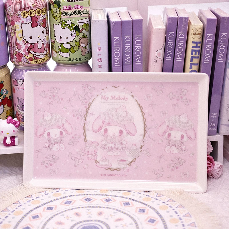 卡通美乐蒂陶瓷盘可爱印花餐盘家用甜品盘餐具微瑕