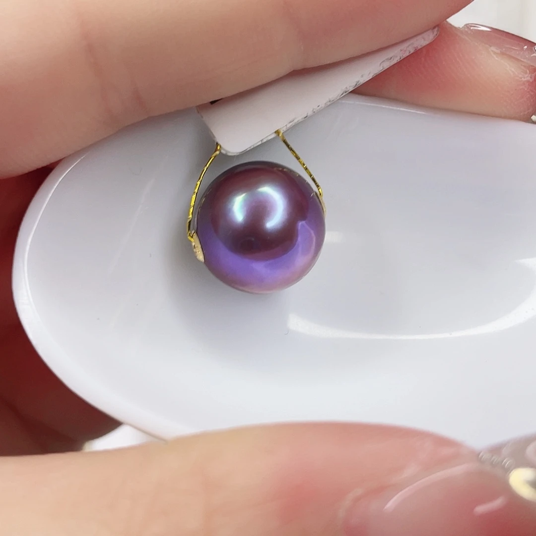 淡水珍珠吊坠(赠链)18K金镶嵌