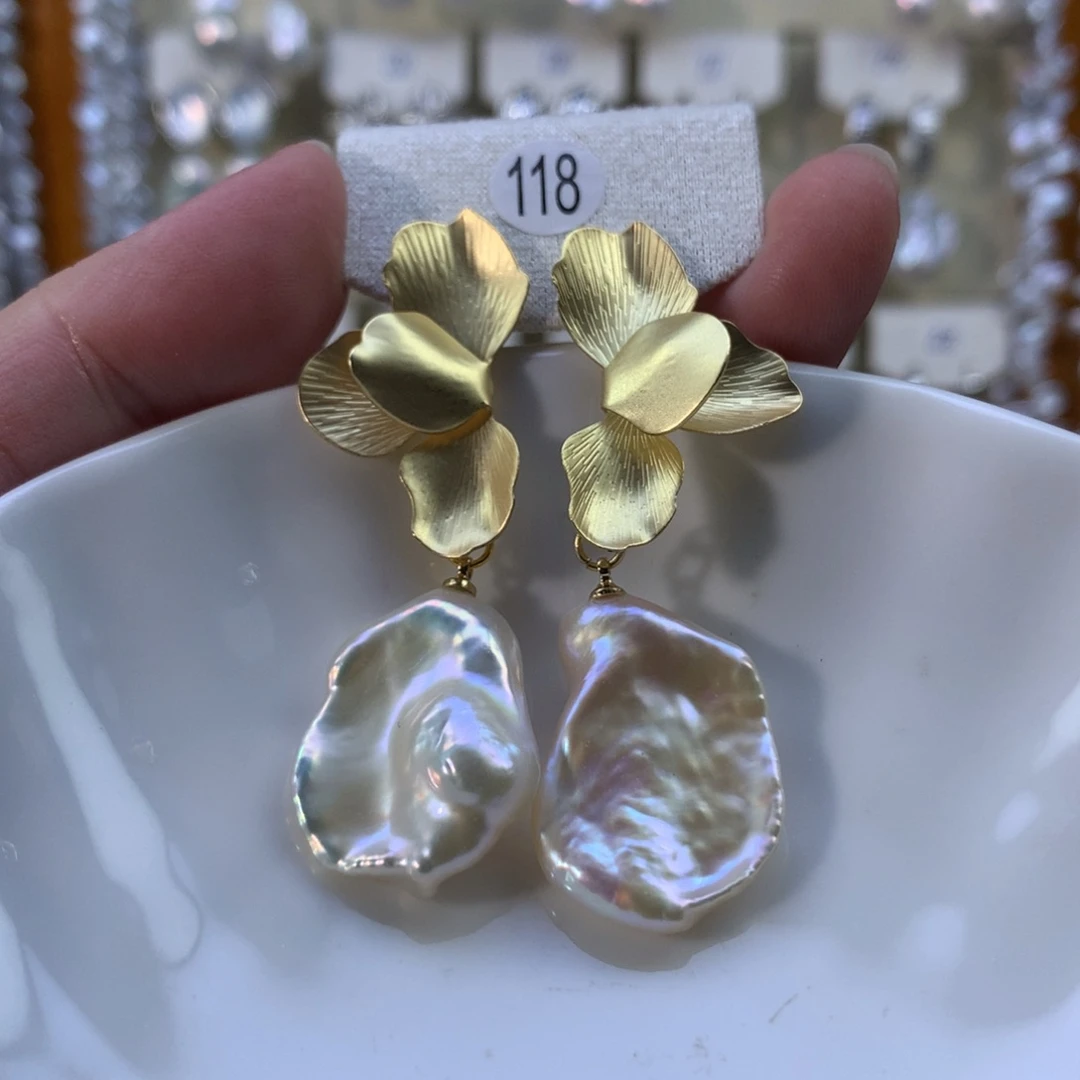 合金耳环淡水珍珠特价118号