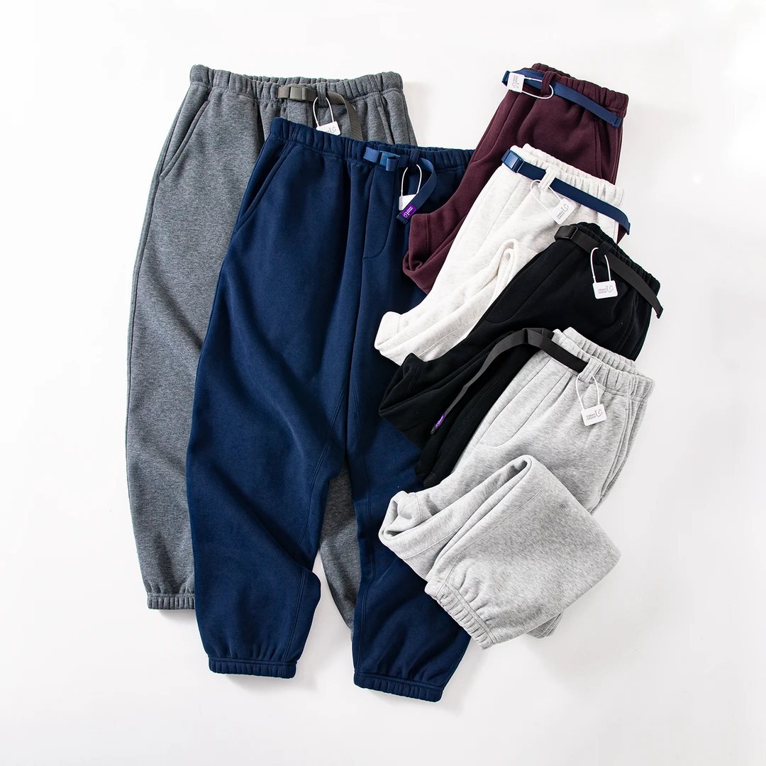 复刻紫标男女加绒加厚卫裤冬宽松直筒运动长裤休闲保暖百搭束脚裤