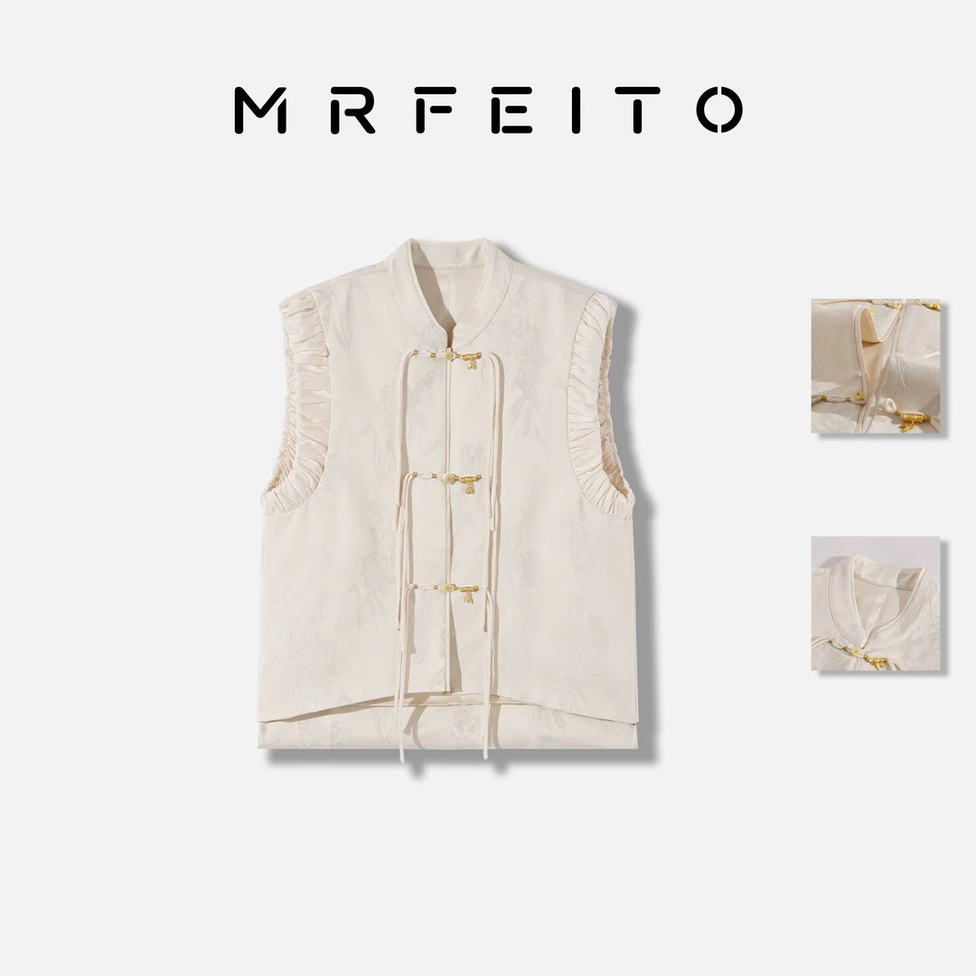 新国风提花盘扣显瘦女士马甲H111MA01C23345