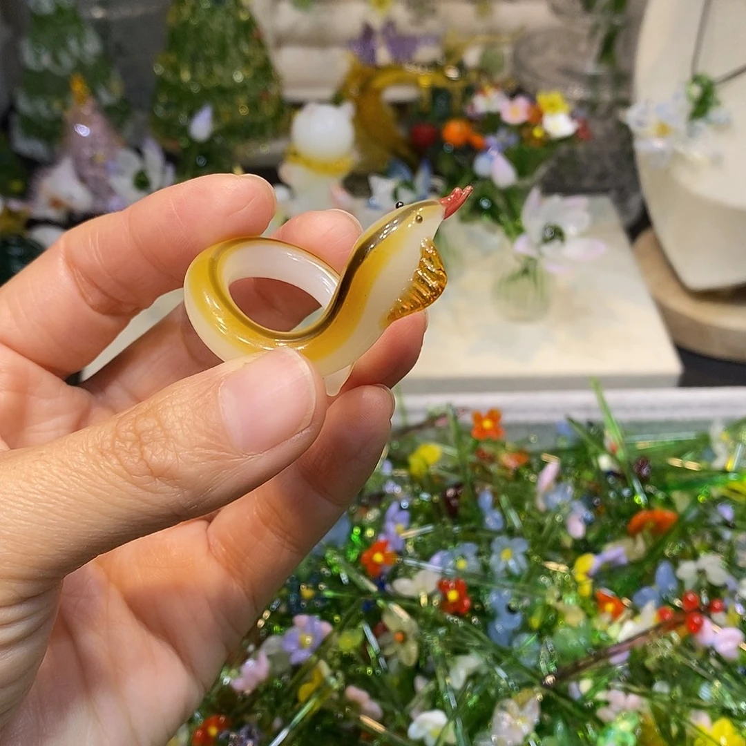 琉璃手工艺品摆件蛇