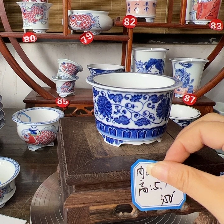 墨奈手绘陶瓷花盆