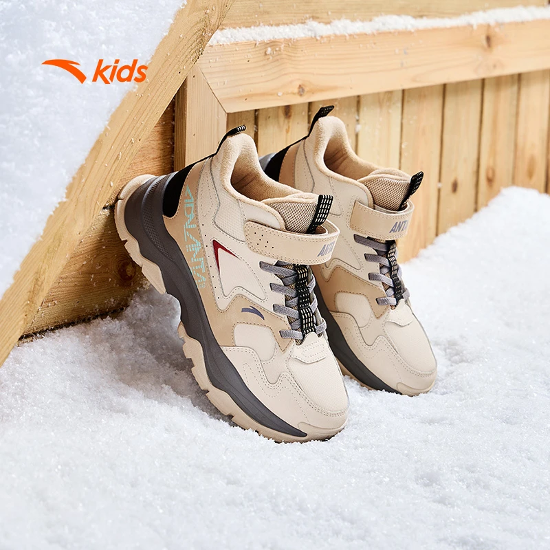 【二棉山脊补贴】安踏儿童男童棉鞋2025秋冬防滑耐磨二棉高帮童鞋H