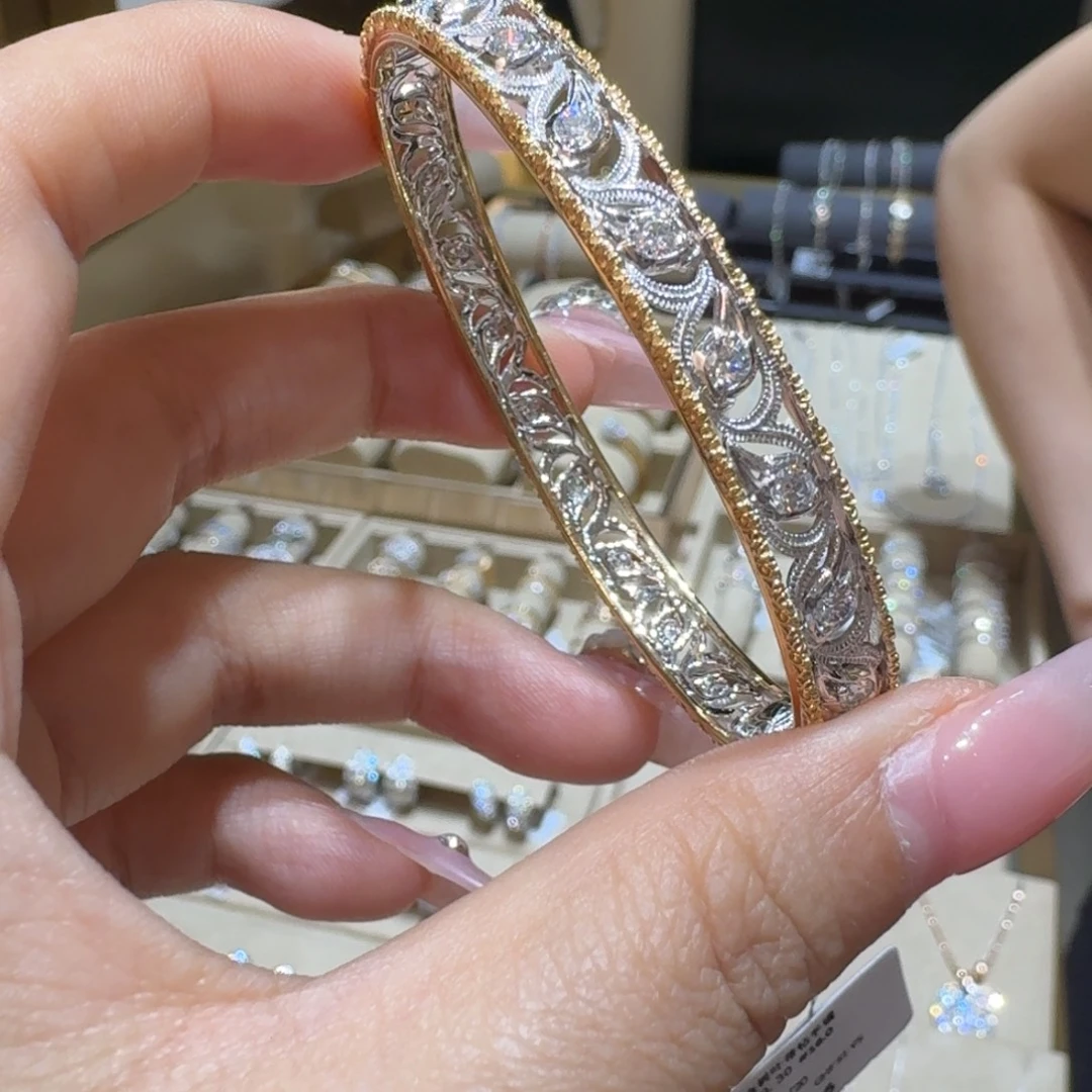 钻石手镯18K金镶嵌