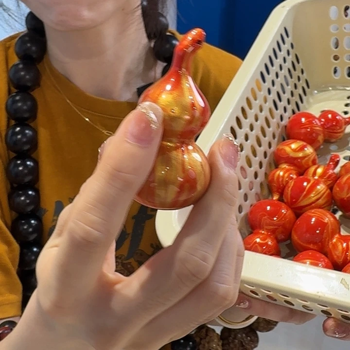 非洲紫檀（红花梨）其他飘漆大葫芦8公分