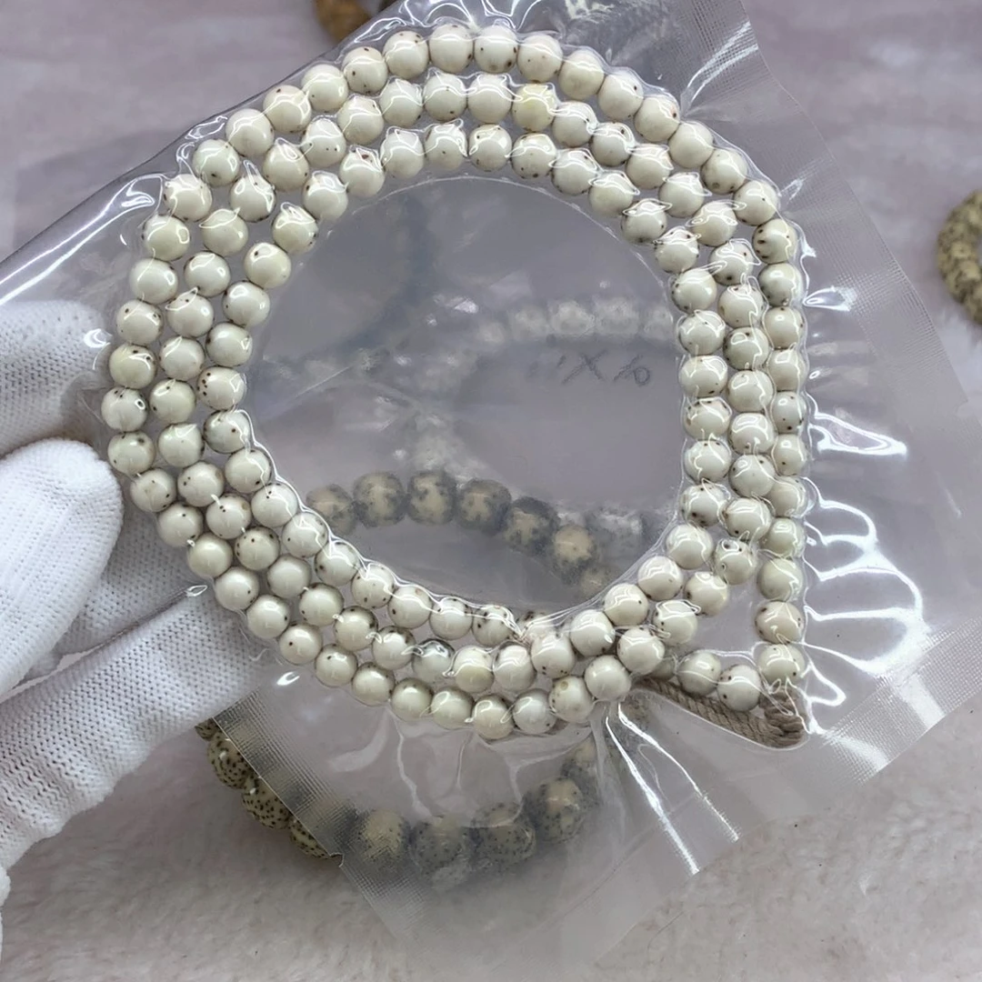 星月菩提手串星月菩提半壁通体6*6圆珠石玉同枝