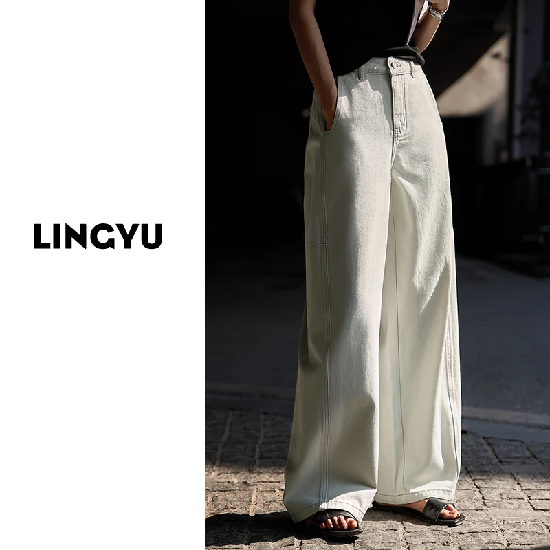 自在主义|雅痞风大牛风解构裁剪牛仔裤女冬款一体牛奶绒-8°高腰