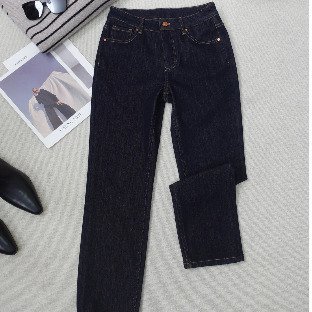 九分裤水洗牛仔裤四面弹力小脚裤秋季冬款加绒时尚休闲裤韩版加厚